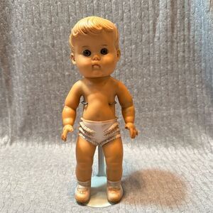 Vintage 1956 Sun Rubber 10" Baby Doll Molded Hair & Diaper READ DESCRIPTION